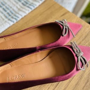 J Crew Pointy Toe Bow Flats